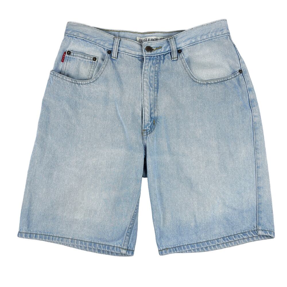 VTG Bugle Boy Denim Jean Shorts Mens 30 (Tag 34) Light Wash Jorts 90s Y2K Skater